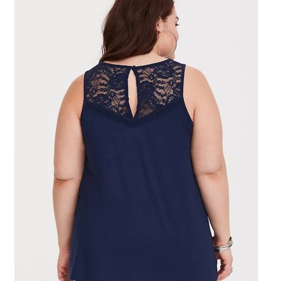 Torrid Super Soft Lace Inset Tank Top Plus Size 5X - Picture 3 of 4